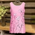 thumbnail image 4 of UPPADA Camisoles d'Été pour Femmes Col Rond Coupe Ample T-Shirts Décontractés Mode Sans Manches Vêtements de Plage Ourlet Fluide Chandails à Enfiler Hauts Plage Boho Vêtements Mon Panier Articles Aujourd'hui Rose,m, 4 of 5