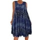 thumbnail image 3 of Vestido Camiseta sin mangas con estampado de chaleco Vestido corto Sin mangas Mujer Ropa de verano, Azul oscuro, 5XL Monstrate AP002136-40, 3 of 6