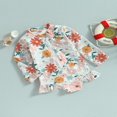 thumbnail image 3 of QJUHUNG Kid Baby Girls One Piece Swimsuit Long Sleeve Zipper Swimwear Ruffle Rashguard Bathing Suits Beachwear, 3 of 8