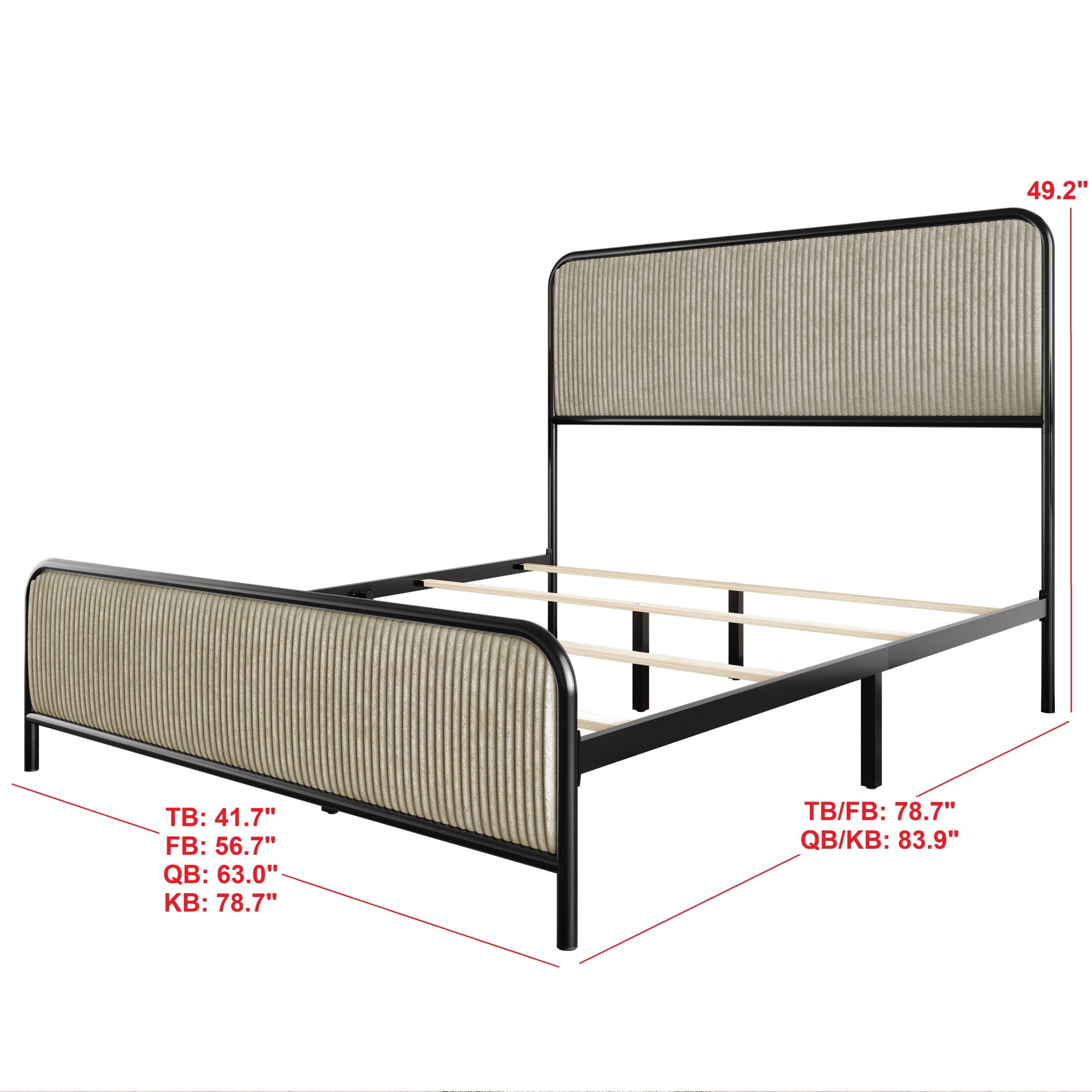 Home Design Parma King Panel Bed Frame, Black