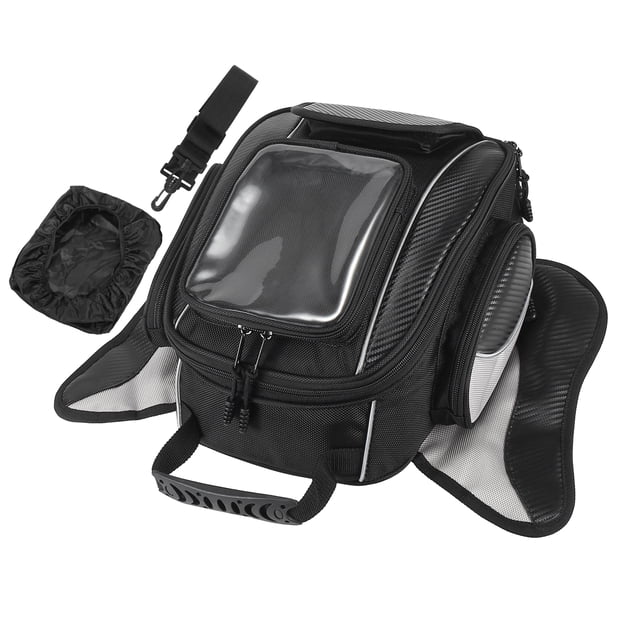 Bolso de tanque de Motocicleta Magnético Impermeable Unique Bargains Negro 34.5x30x9cm