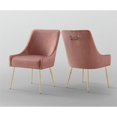 thumbnail image 6 of Posh Living Perogo Velvet Dining Side Chair in Blush pink/Gold (Set of 2), 6 of 8
