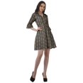 thumbnail image 4 of Moomaya Women Printed Drawstring Mini Dress V Neck Ruffle Sleeves Summer Dress, 4 of 4