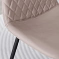thumbnail image 5 of 2x Corona Black Leg Cappuccino Beige Faux Leather Dining Chair, 5 of 6