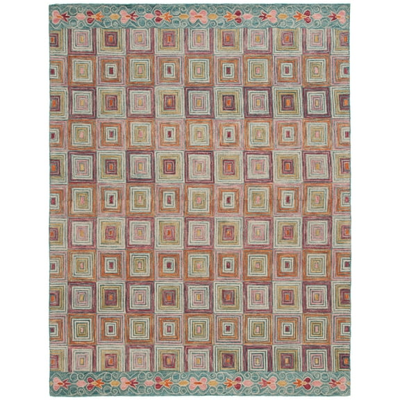SAFAVIEH Aspen Priscilla Geometric Wool Area Rug, Pink/Gold, 8' x 10'