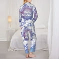 thumbnail image 5 of Kll Merry Christmas Print Women'S Long Sleeve Pajamas With Pants Sleepwear Loungewear 2 Set-Large, 5 of 9
