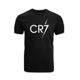 thumbnail image 1 of Camisa con cuello polo y estampado del logotipo CR7 negra para hombres y niños, 1 of 1
