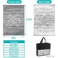 thumbnail image 2 of Findosom 9'x12' Waterproof Stripe Outdoor Rug, Foldable Reversible Plastic Straw Rug, Large Patio Rug for Outdoors, RV, Patio, Backyard, Deck, Picnic, Beach, Camping Gray, 2 of 6