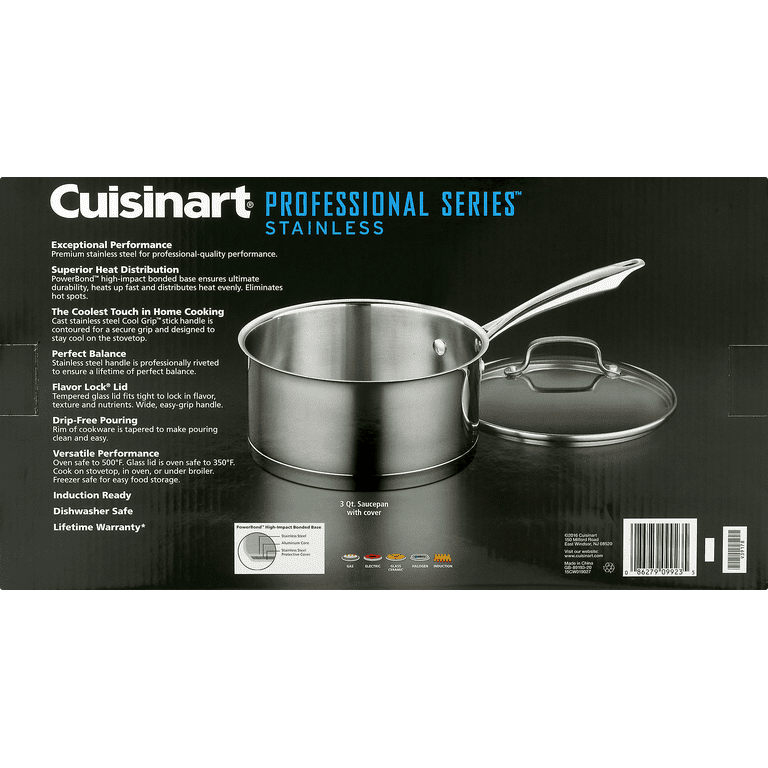 Cuisinart Professional Series Stainless Saucepan With Cover - 3 Quart Pan,  1.0 CT