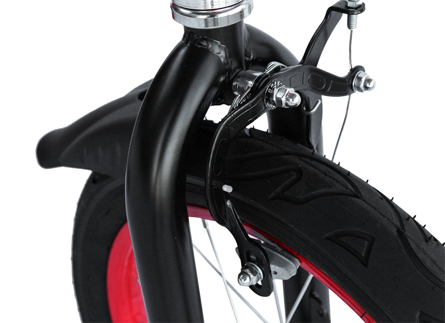 USToyOutlet 16" Frame Magnesium Alloy Bicycle with Rear Coaster Brake & Front Caliper Brake One Piece Crank Red Rims Black Tire Kid's Bike - Red