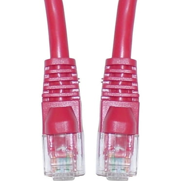 Cat5e Ethernet Cable, 24AWG, RJ45 Gold Plate Connector, ETL, 4 Pair Stranded Copper, Snagless Mold Boot Unshielded Twisted Pair (UTP) Internet Network Patch Cable, 14 Foot, Red, CableWholesale