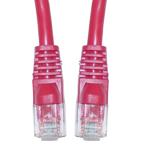 Cat5e Ethernet Cable, 24AWG, RJ45 Gold Plate Connector, ETL, 4 Pair Stranded Copper, Snagless Mold Boot Unshielded Twisted Pair (UTP) Internet Network Patch Cable, 14 Foot, Red, CableWholesale