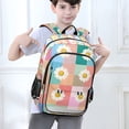 thumbnail image 6 of FORMRS Unisex School Backpack 17" Student Travel Bag with Laptop Compartment, Pink Checkered Daisy, 6 of 7
