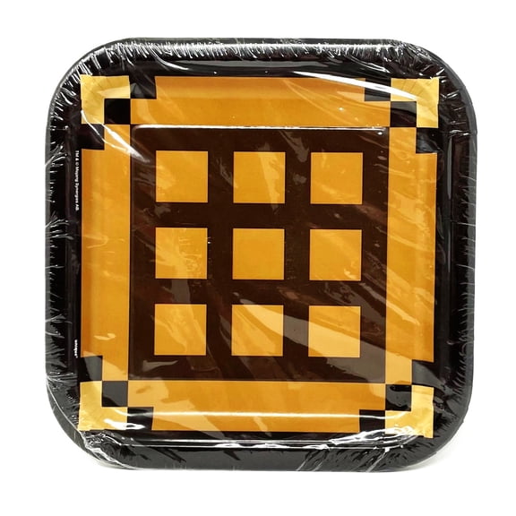 Minecraft 8-3/4" Large Square Disposable Party Plate - Pack of 8