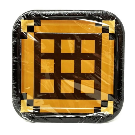 Minecraft 8-3/4" Large Square Disposable Party Plate - Pack of 8