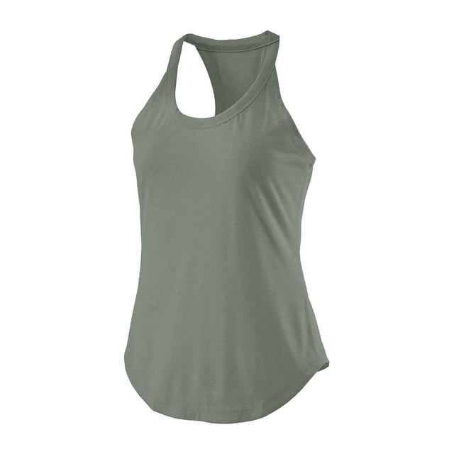Timegard Womens Top Summer Racerback Scoop Neck Slim Workout Yoga Solid Color Tank Top Casual Athletic