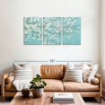 thumbnail image 2 of Elephant Stock April Breeze I Teal Wall Art - Horizontal Multi Panel Canvas - Living Room Wall Decor - Floral And Botanical Multi Panel - Blue And White Decor By James Wiens - 56" x 27", 2 of 8