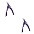 thumbnail image 1 of Maoww 5 colors Stainless Head Acrylic Gel French False Tips Cutter Girl Care Tools Purple 2Set, 1 of 6