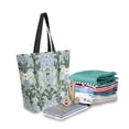 thumbnail image 2 of FORMRS Womens Canvas Tote Bag with Zipper Inner Pocket Shoulder Handbag, Blue Blossom, 2 of 7