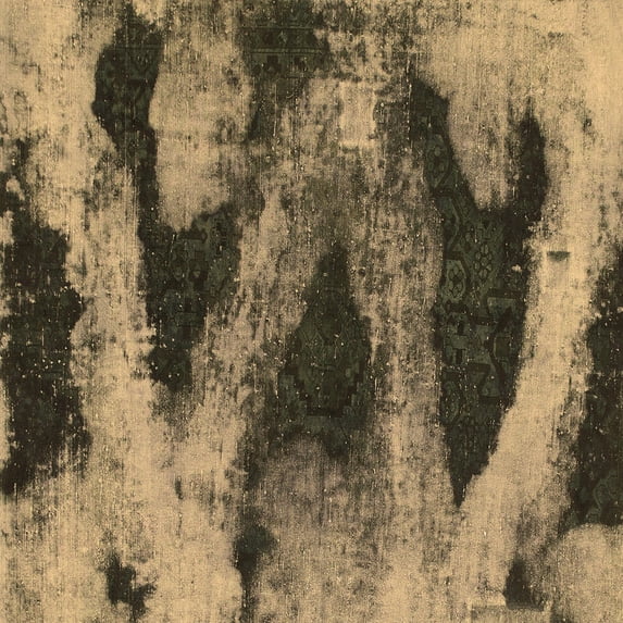 Ahgly Company Indoor Square Abstract Brown Modern Area Rugs, 7' Square