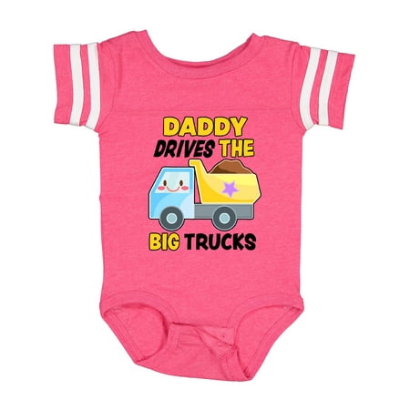 

Inktastic Daddy Drives the Big Trucks with Dump Truck Gift Baby Boy or Baby Girl Bodysuit