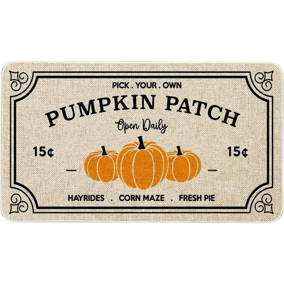 Mloabuc Fall Decor Door Mat 17x30 Inch Fall Farmhouse Pumpkin Patch Mat Fall Decorate Seasonal Fall Thanksgiving Country Floor Mat Switch Mat for Indoor Outdoor 17x30 Inch