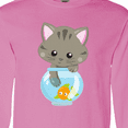 thumbnail image 4 of Inktastic Cute Cat, Little Cat, Kitty, Kitten, Fish Bowl Long Sleeve T-Shirt, 4 of 5
