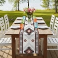 thumbnail image 4 of Brown Beige Boho 120 Inch Table Runner, Vintage Ethnic Tribal Southwestern Farmhouse Dresser Scarf Cotton & Linen Tablerunner for Dining/Kitchen Island/Holiday Party Décor 13" x 120", 4 of 9