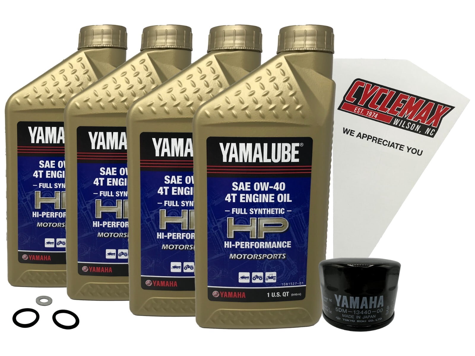 Cyclemax FS 0W40 Oil Change Kit 2016-2018 Yamaha VK Profesional II