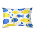 thumbnail image 2 of Gold and Blue Fish Design 20x26" Standard Plush Pillow Case, Zippered Hypoallergenic Bed Pillowcase, 2 of 9