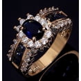 thumbnail image 1 of Anillo de circonita azul y roja Anillo de moda europea y americana para hombre y mujer, 1 of 5