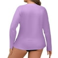 thumbnail image 4 of Long Sleeve T-Shirt for Women Plus Size Rash Guard Swim Shirt UV Protection Quick Dry Lightweight Top for Swimming and Outdoor Activities, 4 of 5