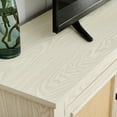 thumbnail image 6 of 65-Inch Width & Ample Space - White TV Console with Rattan Doors, 6 of 6