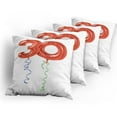 thumbnail image 5 of Ambesonne Colorful Throw Pillow Cover 4 Pack, Red Balloons Ribbons, 24", Red Blue Green, 5 of 7