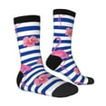 thumbnail image 4 of Yiaed Pink Flamingo Print Great elasticity Crew Socks Sports socks for Men and Women, 4 of 5