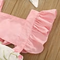 thumbnail image 4 of Penkiiy Newborn Infant Baby Girls Ruffle Flower Print Romper Bodysuit Clothes Baby Sleep and Play Pajamas 6-12 Months Pink on Clearance, 4 of 9