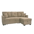 thumbnail image 4 of Leumius L Shaped Sectional Sofa with Pull Out Bed and Storage Chaise, 3 Seater Sectional Couch Convertible Sofa Bed for Small Space, Apartment & Guest Room, Camel, 4 of 11