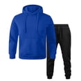 thumbnail image 2 of Unisex Casual Matching Tracksuit Solid Plain Hooded Sweatshirt Drawstring Waist Jogger Pants 2 Piece Sportswear Outfit L, 2 of 6