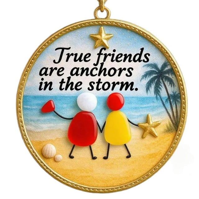 Sea Glass Friendship Pendant Handmade Beach Decorative Wall Art Hangs 2