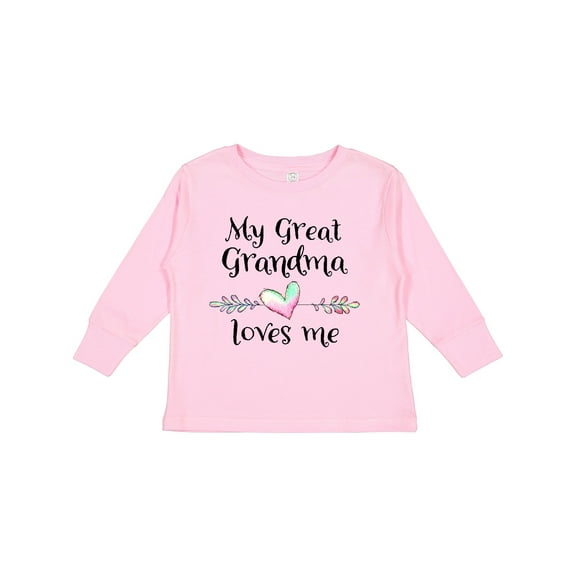 Inktastic My Great Grandma Loves Me Heart Great Grandchild Boys or Girls Long Sleeve Toddler T-Shirt