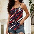 thumbnail image 4 of 250th Anniversary Shirts for Women Vintage Flag Print Sleeveless Square Neck Spaghetti Strap Tunics Patriotic Comfy Summer Travel Shirts,S,#01 Dark Blue, 4 of 5