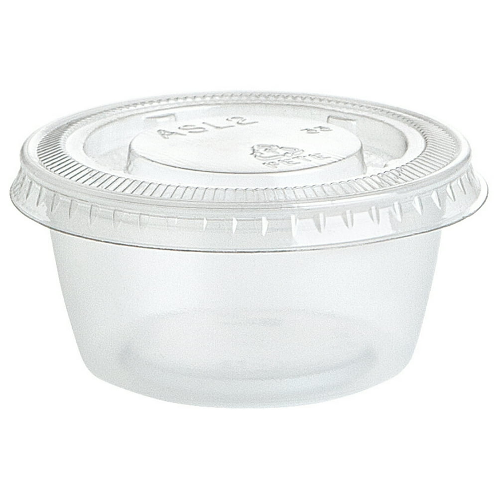 Clear Plastic Gelatin Shot Cups with Lids, 2oz, 25ct