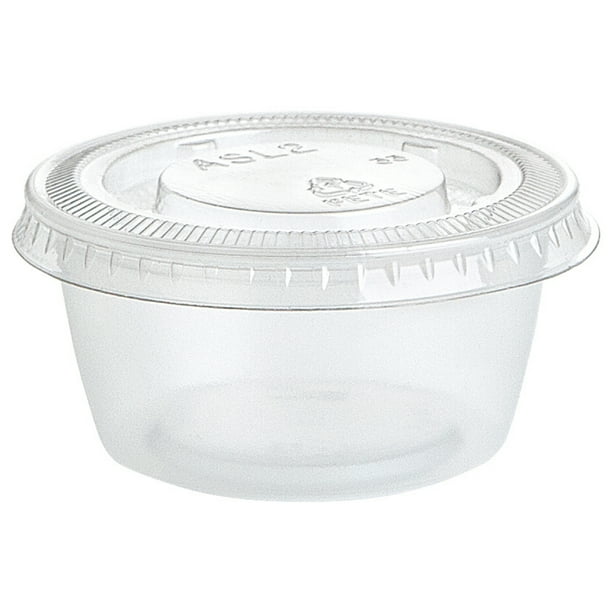 Clear Plastic Gelatin Shot Cups with Lids, 2oz, 25ct