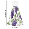 thumbnail image 3 of Grapes Fruit 2pcs Bathroom Hanging Towels Velcro Soft Hand Towel Absorbent Tie Towels for Kitchen Toilet Tea Bar Washcloth, 3 of 7