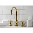 thumbnail image 4 of Kingston Brass KS2982BEX Essex Widespread Bathroom Faucet with Brass Pop-Up, Polished Brass, 4 of 8
