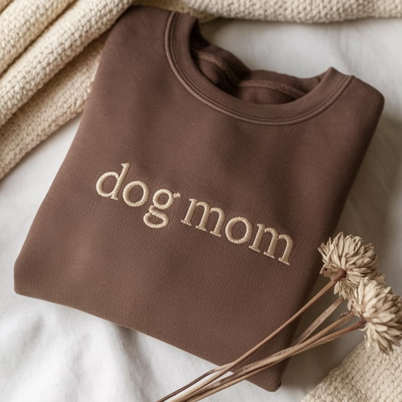 Embroidered Dog Mom Sweatshirt, Women's Comfort