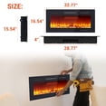 thumbnail image 2 of Modern Wall-Mounted Electric Fireplace Insert – Recessed Heater with Remote, Adjustable 12-Color Flames, 5 Flame Speeds, 1500W Heating, Timer, Log & Crystal Effects, Sleek Contemporary Design, 2 of 9