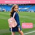 thumbnail image 3 of Soda Candy Mini Clear Backpack for Stadium Events Approved 12×6×12 Thick PVC Clear Bag Small Transparent Bookbag with Thick Shoulder Straps for Concert Sporting Events Festival Work Travel, Pink, 3 of 9