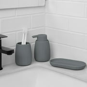 Mainstays Rubberized Plastic Ribbed Soap Pump, Grey