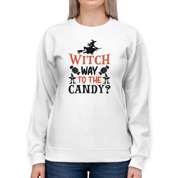 Witch Way To The Candy? Sweatshirt Women -Image by Shutterstock, Female 4X-Large